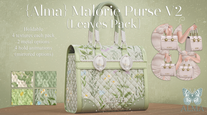 {Alma} Malorie Purse V2 (Leaves Pack)