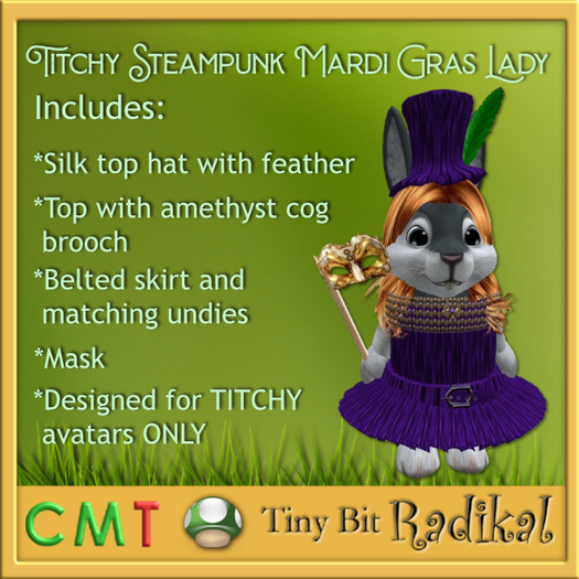 TBT002 Titchy Steampunk Mardi Gras Lady