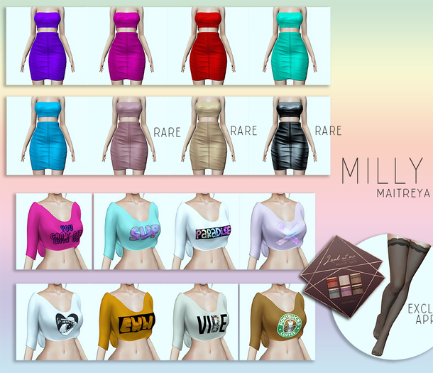 Look At Me. Milly Set. Leather Top. Light Pink