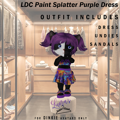 LDC Paint Splatter Dress Purple