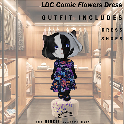 LDC Comic Flower Dress