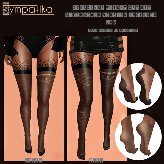 [Sympatika] Stockings Witchy Bat Set 