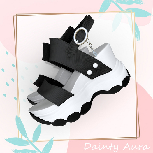 Black White Babe Sandals Kupra