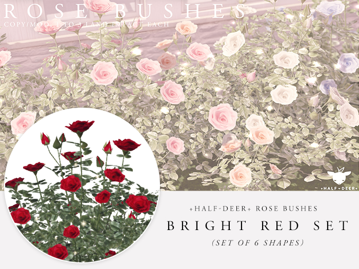 +Half-Deer+ Rose Bushes [Bright Red]