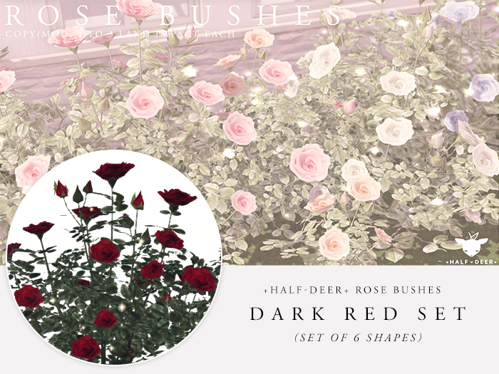 +Half-Deer+ Rose Bushes [Dark Red]