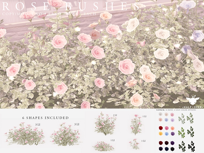 +Half-Deer+ Rose Bushes [FATPACK]