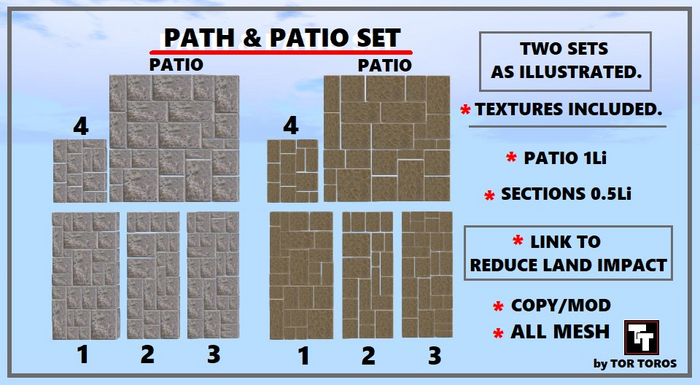 MESH PATH AND PATIO SETS (BOXED)
