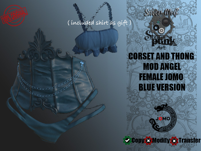 SW - Corset and Thong Mod Angel for Female Jomo Blue (Box)