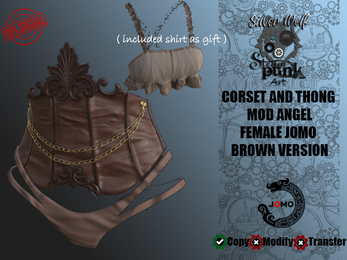 SW - Corset and Thong Mod Angel Female Jomo Brown (Box)