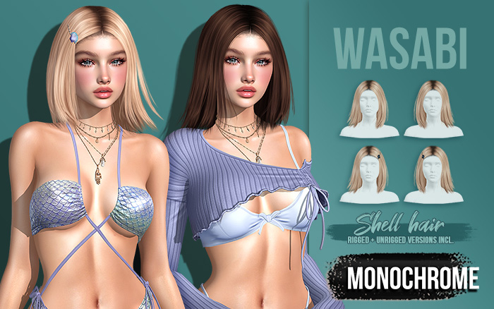 Wasabi // Shell Hair - Monochrome