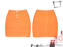 WC1032 Coral Retro Mini Skirt With Pockets