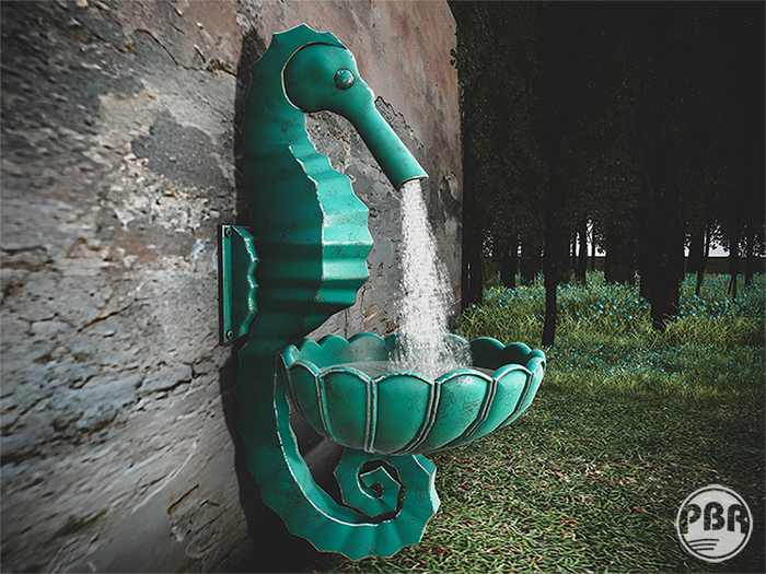 Seahorse wallFountain