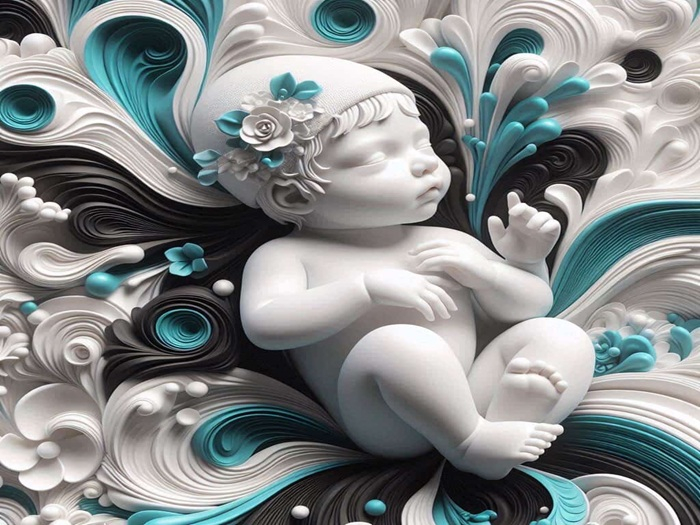 RLP TEAL BABY DREAMS WALL ART