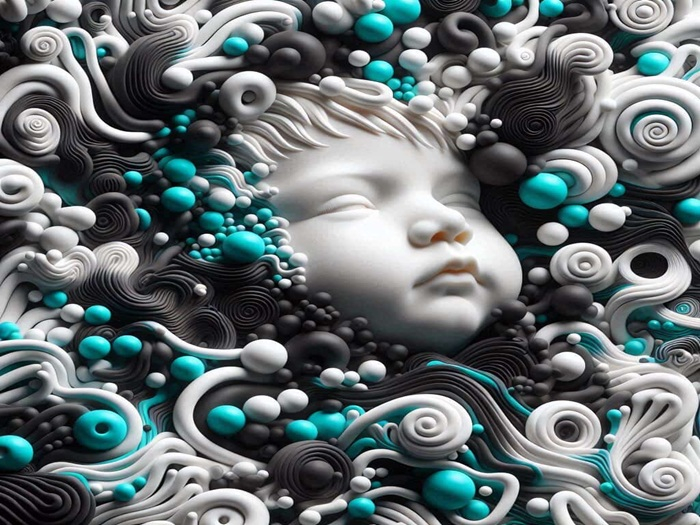 RLP FLOATING TEAL BABY WALL ART