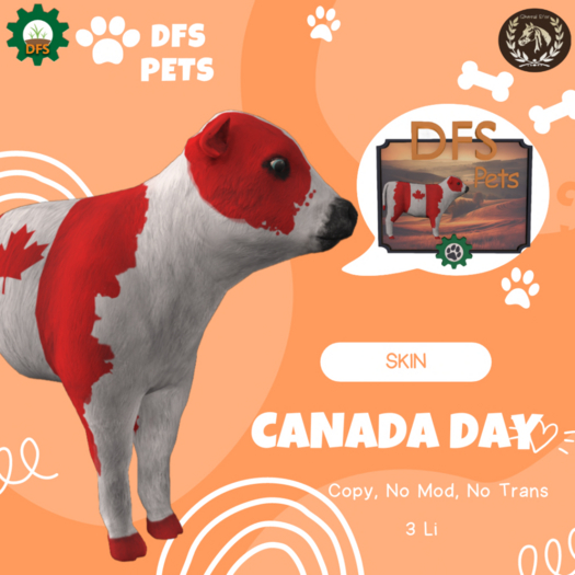 DFS Pets Skins - Mini Highland Cow Canada Day (HUD)