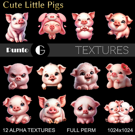 Full Perm Textures - Cute Little Pigs