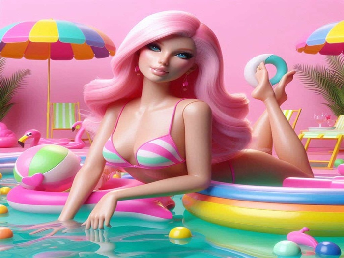 RLP DOLLY YELLOW POOL WALL ART