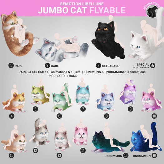 Second Life Marketplace - SEmotion Libellune Jumbo Cat Flyable COMMON 04