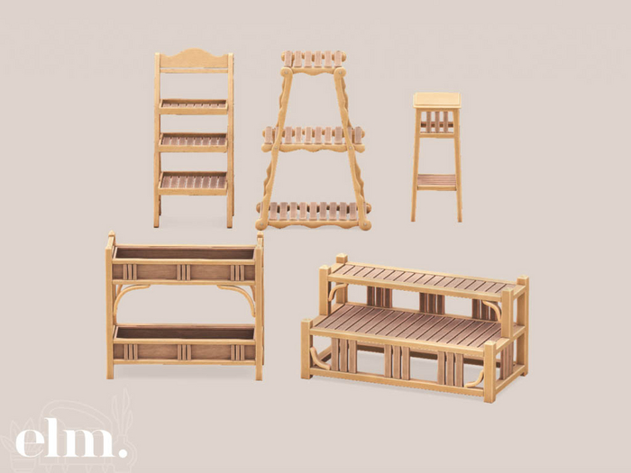 Elm. Tulia Flower Shelves [Light Pack]
