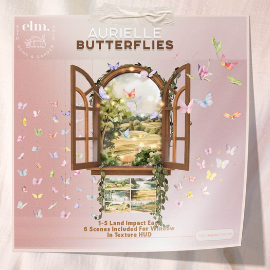 Elm. Aurielle Butterfly Window & Decor [FATPACK]