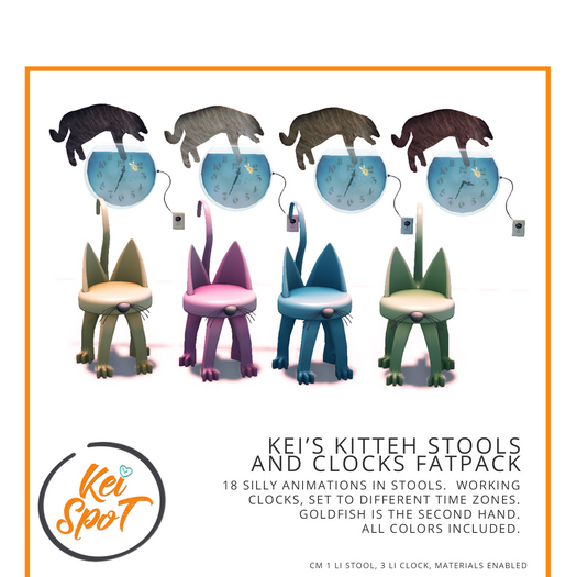 Kei's Kitteh Stools & Clocks Fatpack 