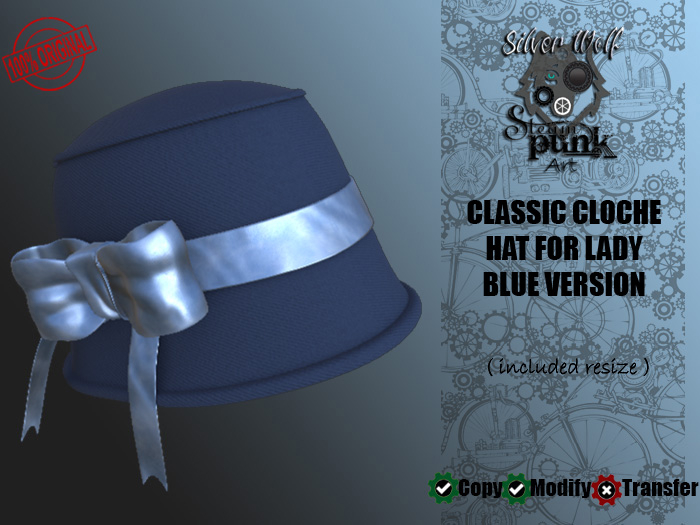 SW - Classic Cloche Hat for Lady Blue Version (Box)