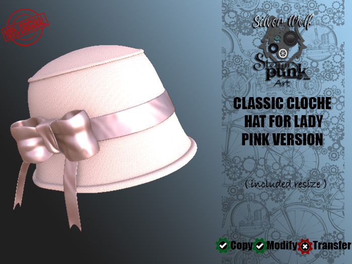 SW - Classic Cloche Hat for Lady Pink Version (Box)