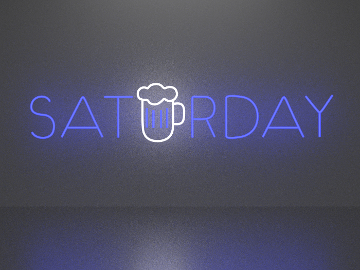 Saturday neon sign Full Permission