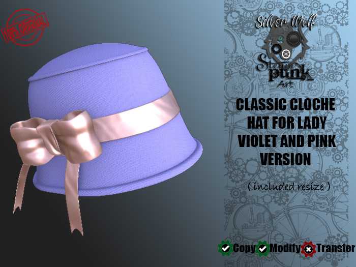 SW - Classic Cloche Hat for Lady Violet and Pink Version (Box)