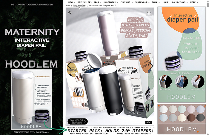 Hoodlem - Maternity Interactive Diaper Pail