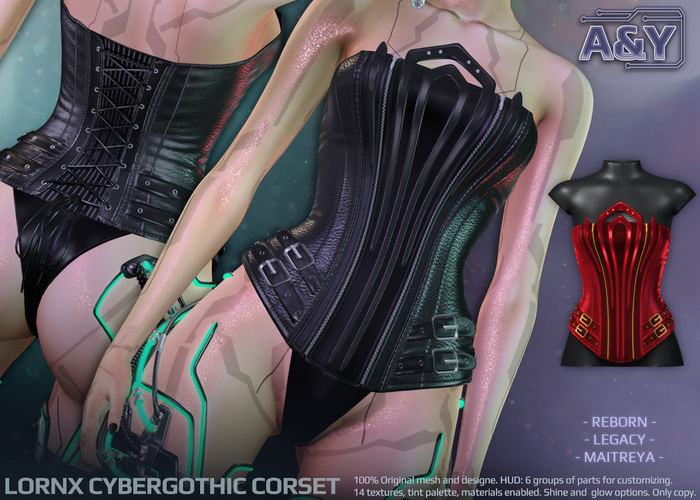 A&Y Lornx Cybergothic Corset - Red