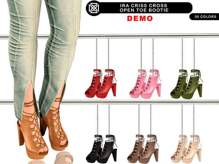 Addams // Ira Criss Cross Open Toe Bootie // DEMO