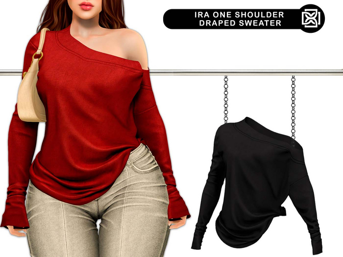 Addams // Ira Off Shoulder Draped Sweater // N*30