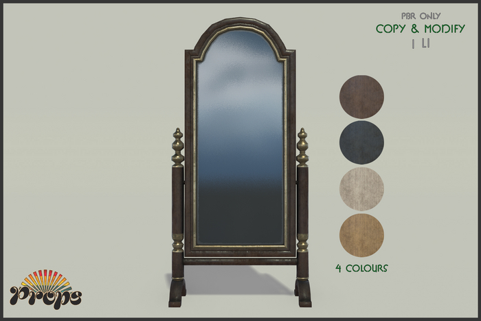 PROPS! Standing Mirror  – 4 Color Options – 1 LI – PBR