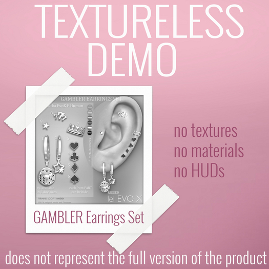 TEXTURELESS DEMO *AvaWay* GAMBLER Earrings Set