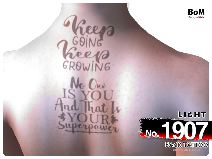(Back Tattoo) No.1907 Light