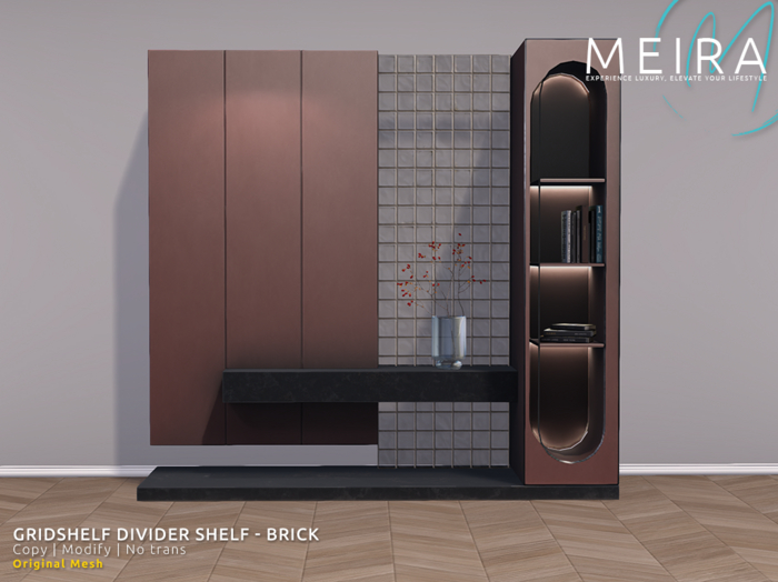 Meira GridShelf Divider Shelf - Brick