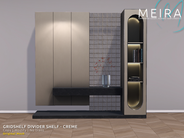 Meira GridShelf Divider Shelf - Creme