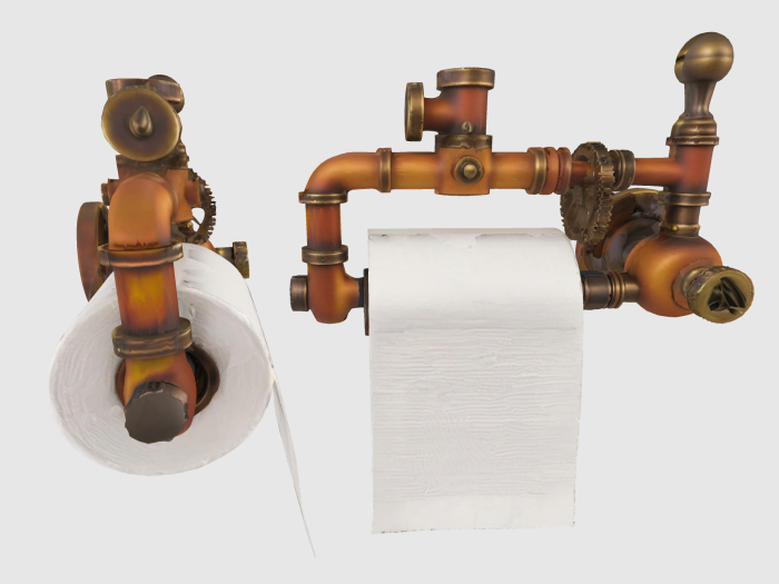 Steampunk Toilet Paper Holder FULL PERM