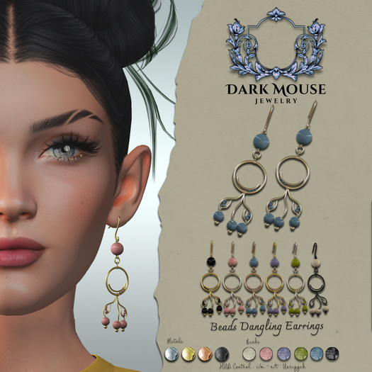 *DM* Beads Dangling Earrings