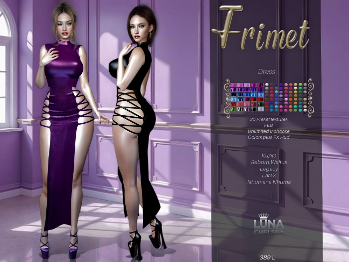Frimet Lace up Dress, Fatpack , Original Mesh