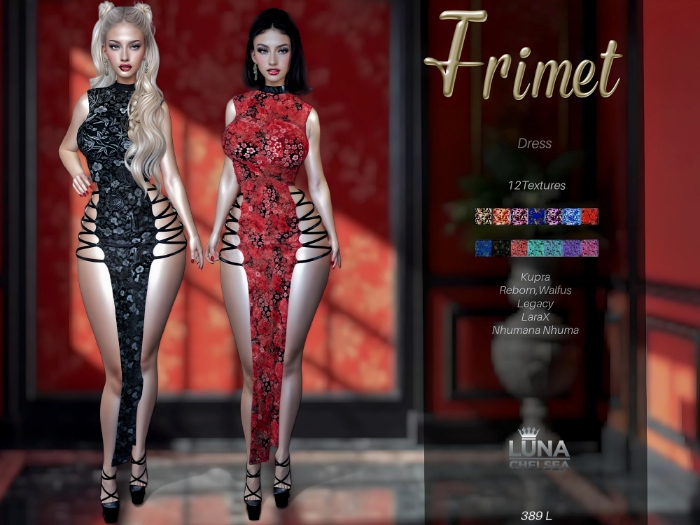 Frimet, Asian Inspired Dress, Fatpack, Original Mesh