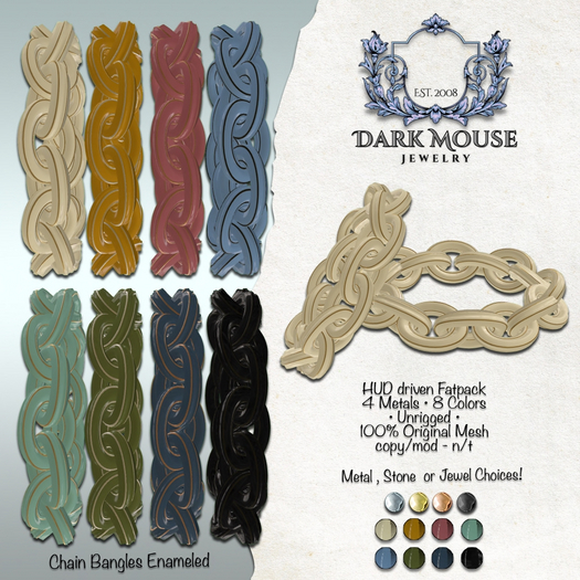 *DM* Chain Bangles Enamels
