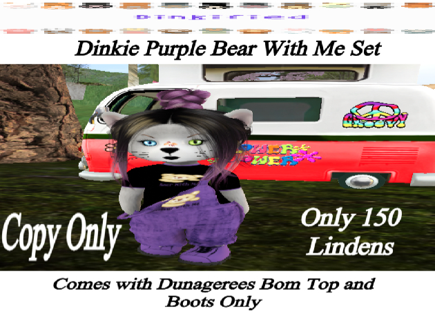 150Dinkified Dinkie Bear with Me Set - Purple