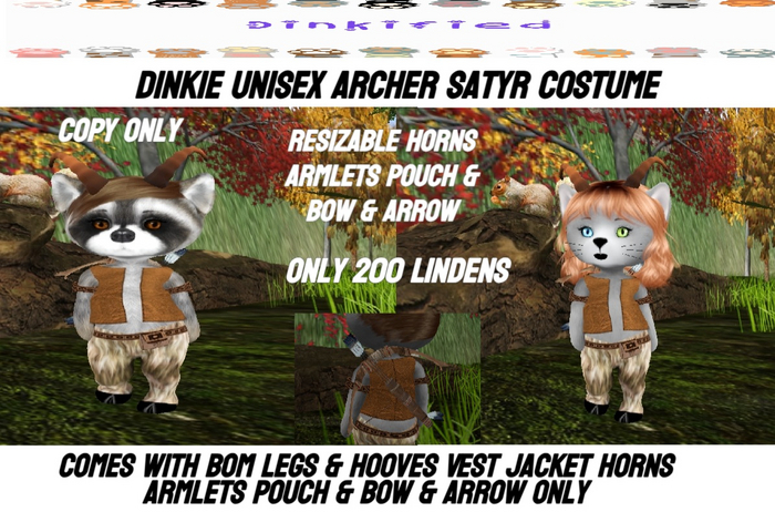 200Dinkified Dinkie Unisex Archer Satyr Costume