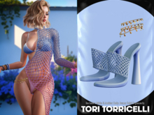 TORI TORRICELLI // Solea Mules & Anklet // Babyblue