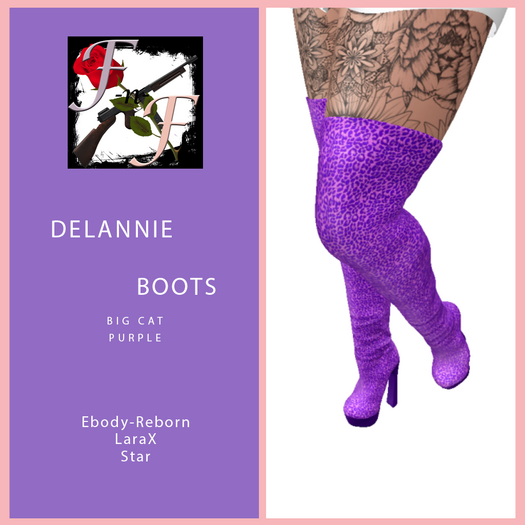 Delannie Boots Big Cat Purple