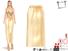 Full Perm Shiny Golden Long Skirt Maitreya 5.3 LaraX, Slink, Ocacin Voluptuous, Belleza, Ocacin Standard, Tonic