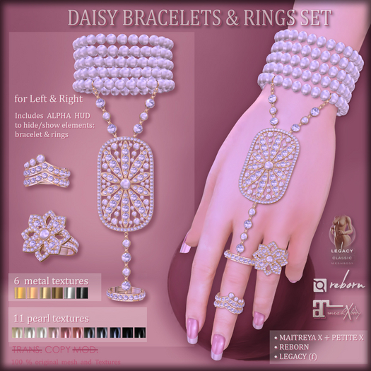 *AvaWay* DAISY Bracelets & Rings Set