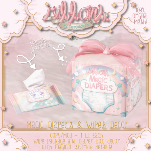 {Ribbons} Magic Diapers & Wipes Decor {Box}